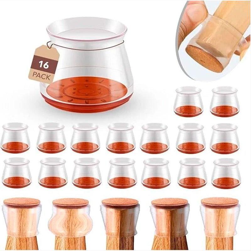 Pack 16 Protector de Silicon para Silla Almohadillas de Fieltro para Patas de Mueble WakesHome-2