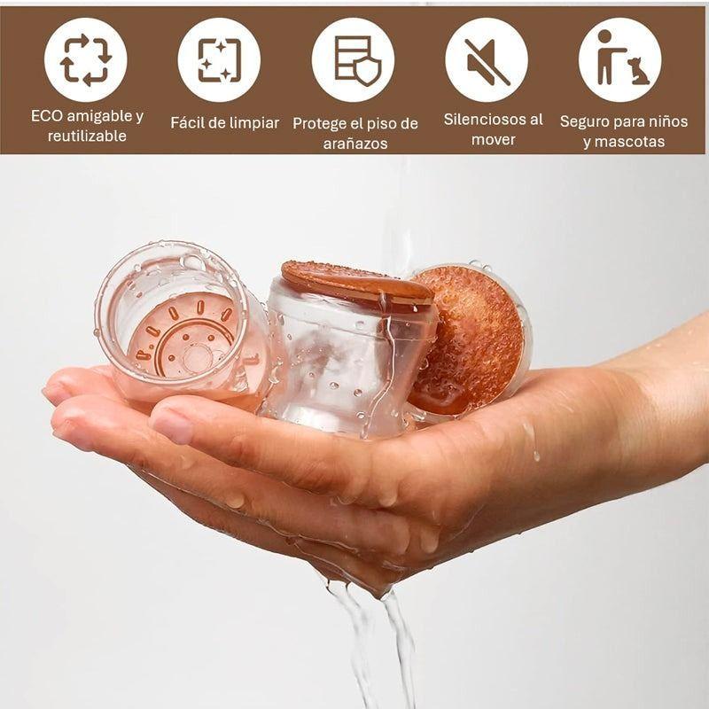 Pack 16 Protector de Silicon para Silla Almohadillas de Fieltro para Patas de Mueble WakesHome-3