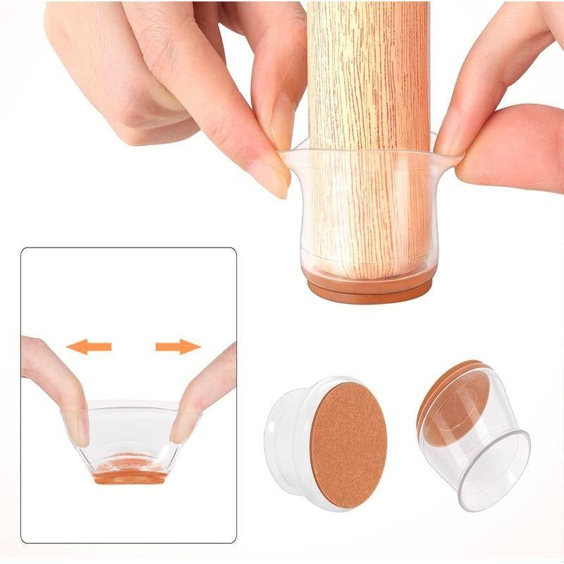 Pack 16 Protector de Silicon para Silla Almohadillas de Fieltro para Patas de Mueble WakesHome-7