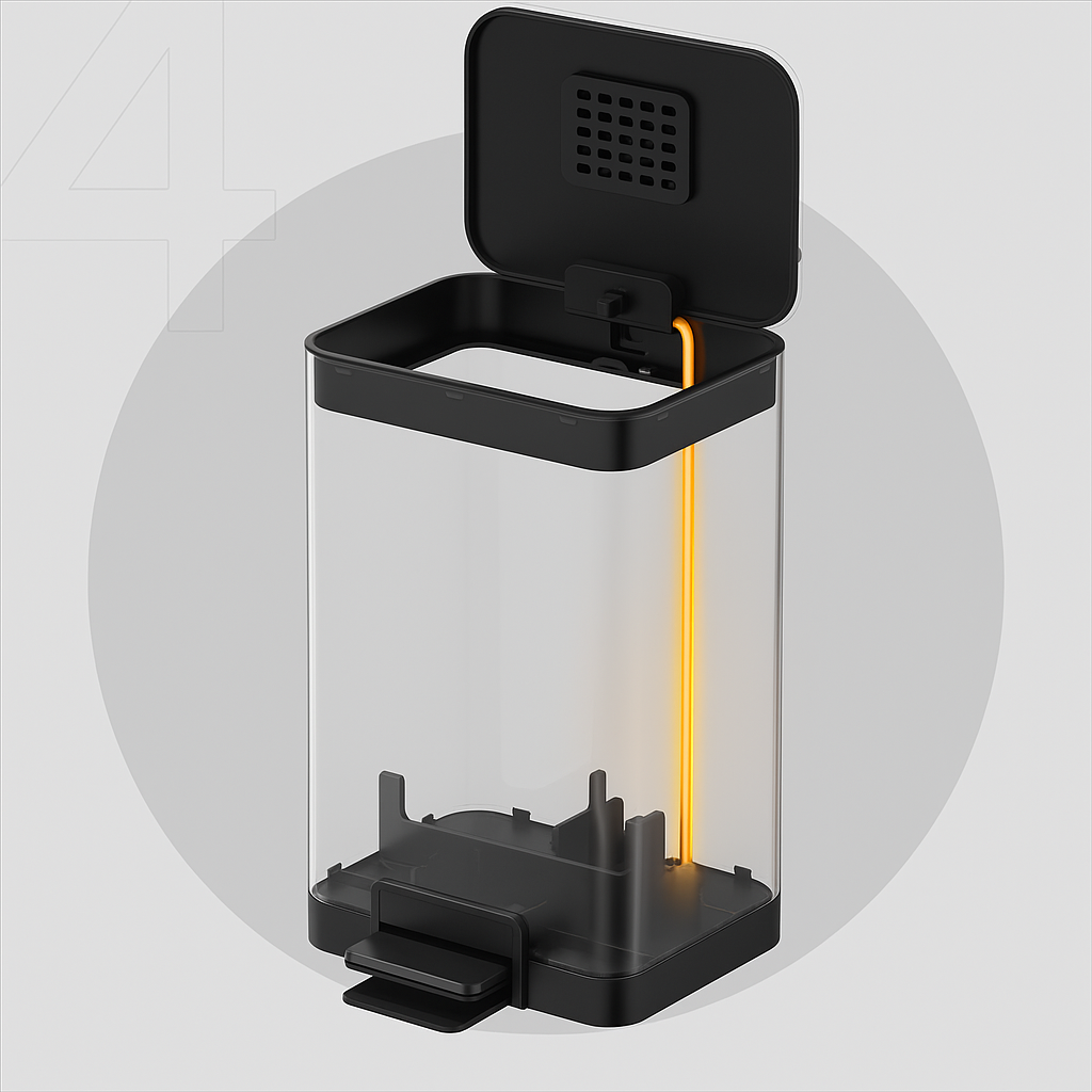 Cubo De Basura De Acero Inoxidable 5 Litros Basurero Hogar Plateado-4