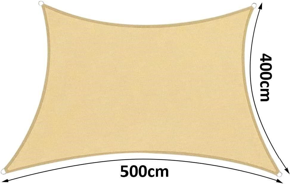 Lona Sombreadora Toldo Vela Permeable + Kit De Anclaje Jior 4x5mts-1