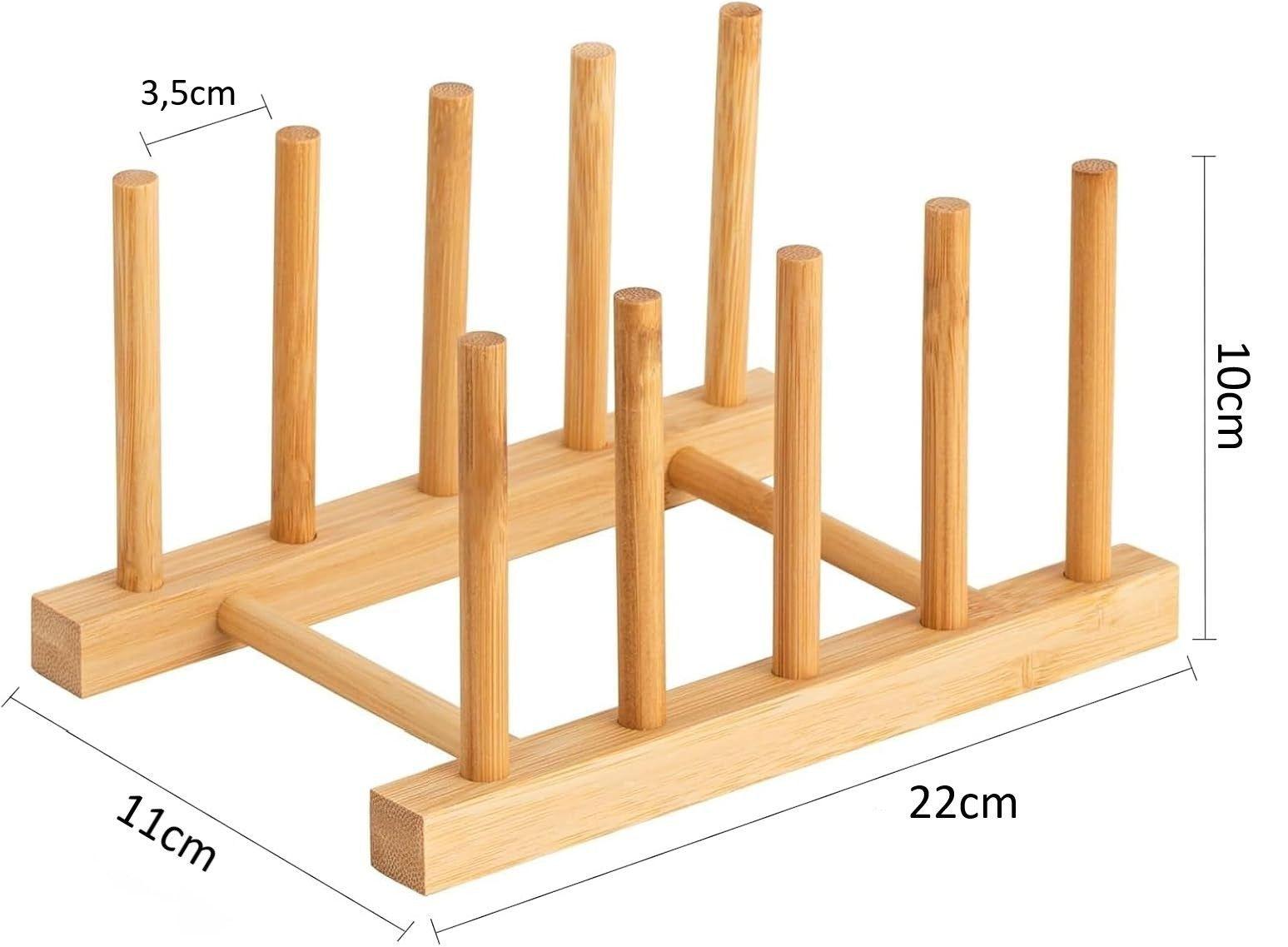 Soporte Para Platos Y Tapas De Madera Organizador De Cocina 1256-6