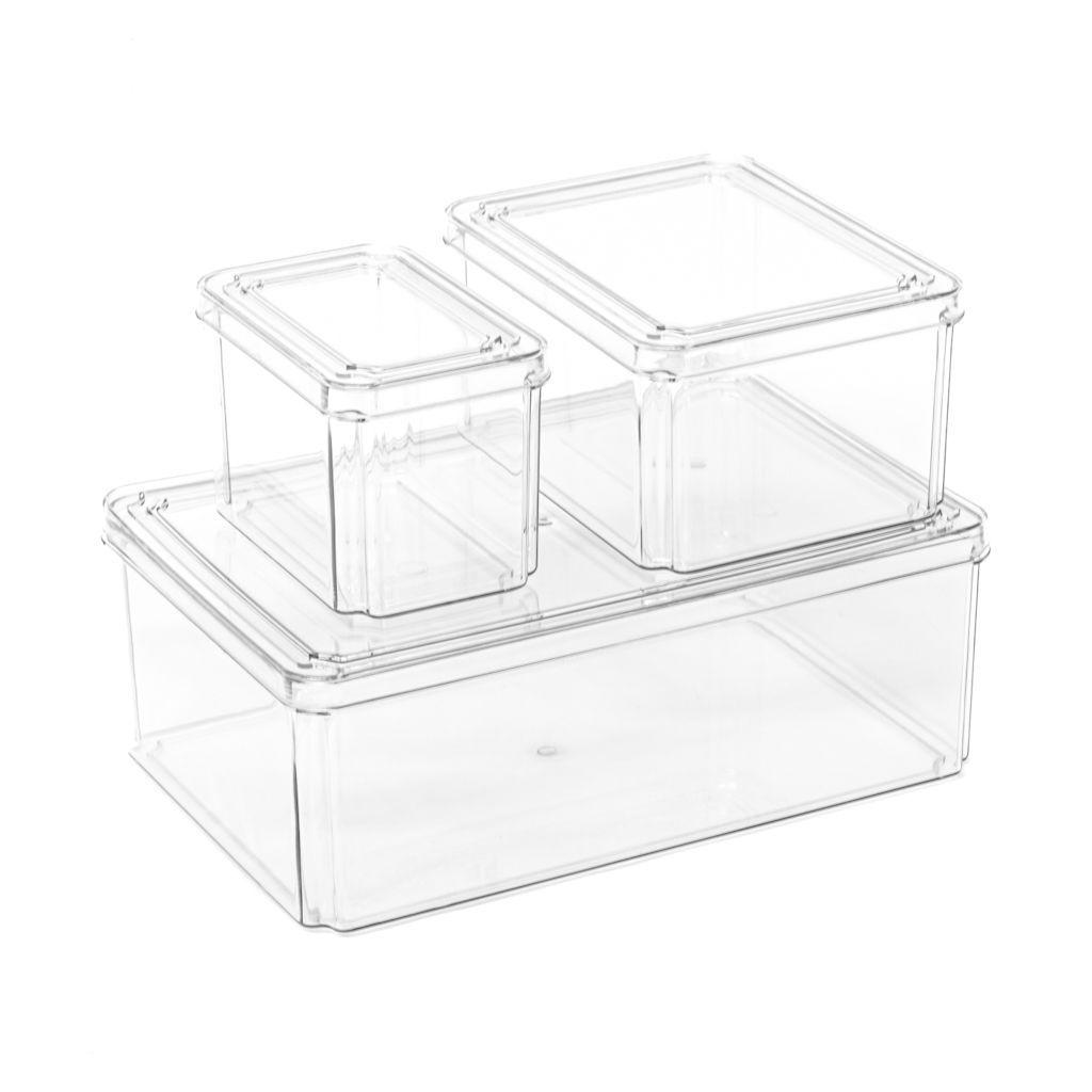 Organizador Para Refrigerador Y Cocina Set 3 Contenedores Con Tapa hermeticos-0