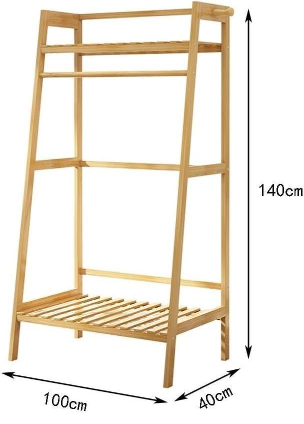 Perchero Organizador De Madera Colgador De Ropa De Bambú WakesHome-3