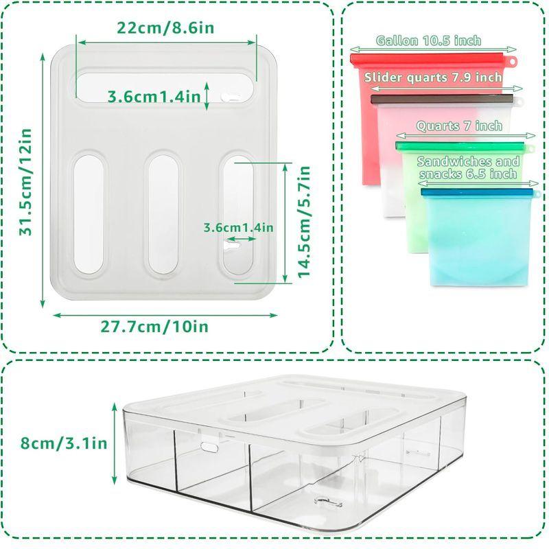 Organizador De Bolsas Dispensador De Bolsas Para Alimentos 4 compartimientos WakesHome-3