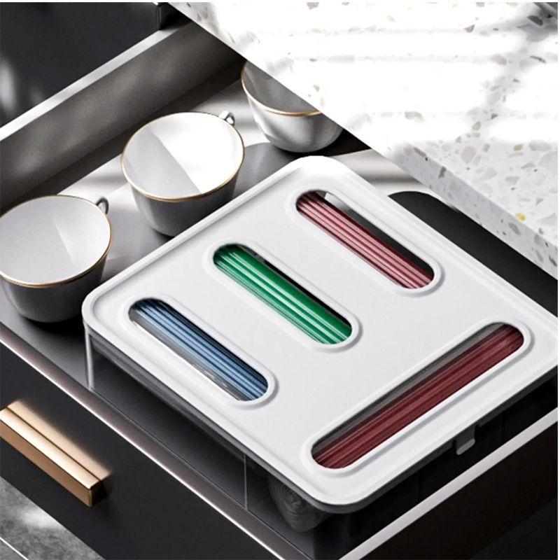 Organizador De Bolsas Dispensador De Bolsas Para Alimentos 4 compartimientos WakesHome-5