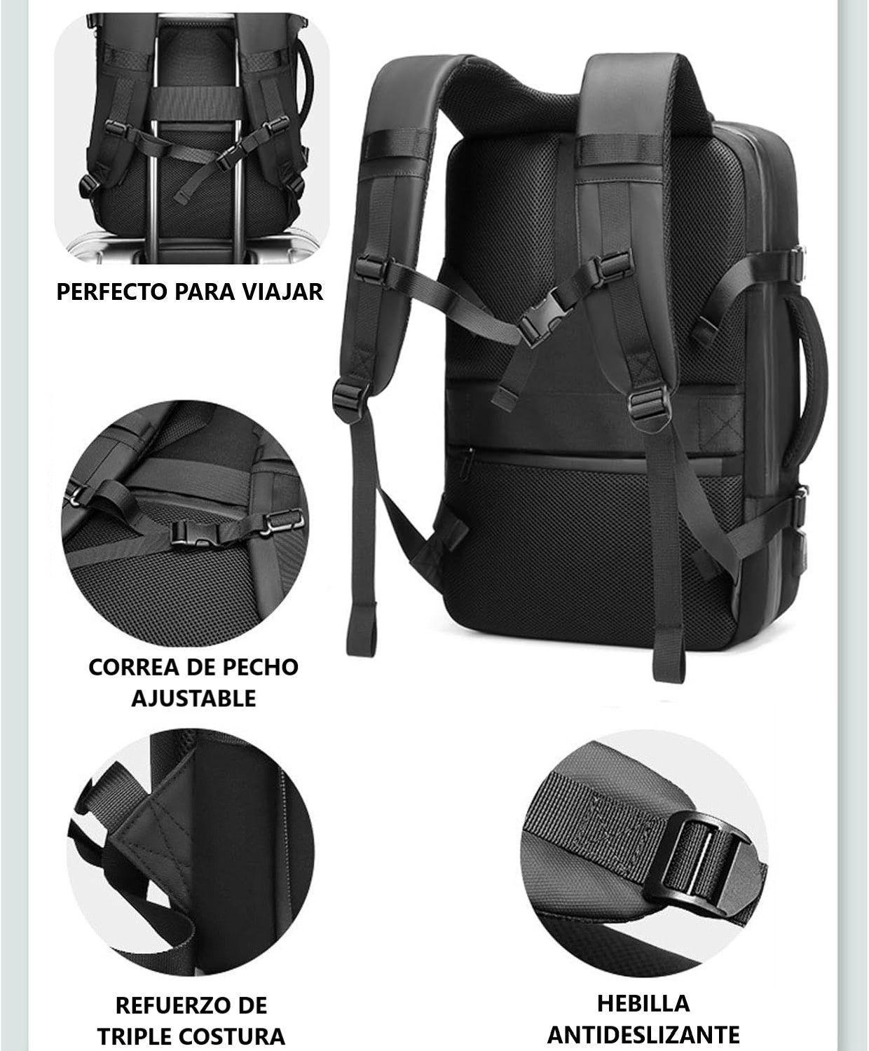 Mochila De Viaje Negocio Para Notebook Unisex Color Negro-3