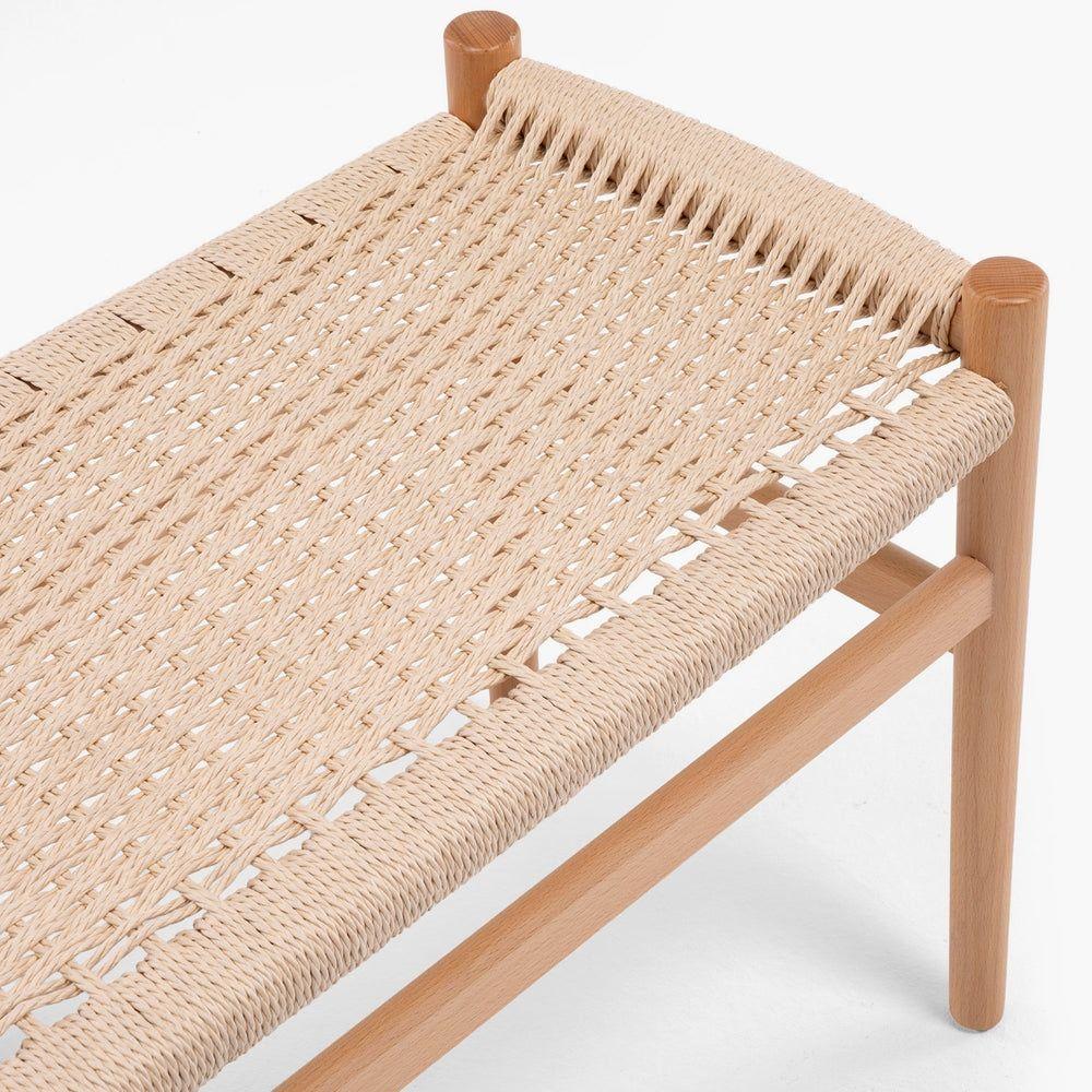 Banqueta Tejida Natural Banco De Madera Multifuncion-6