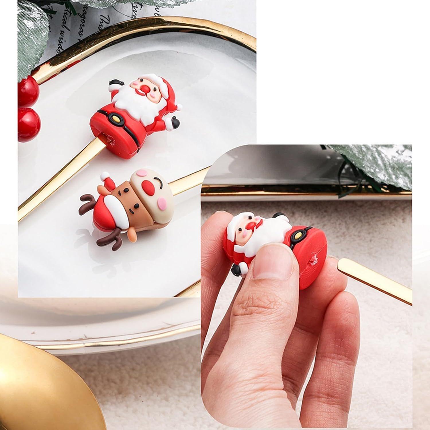 Decoración Navideña Set 6 Cubiertos Mesa Cuchara Y Tenedor-5