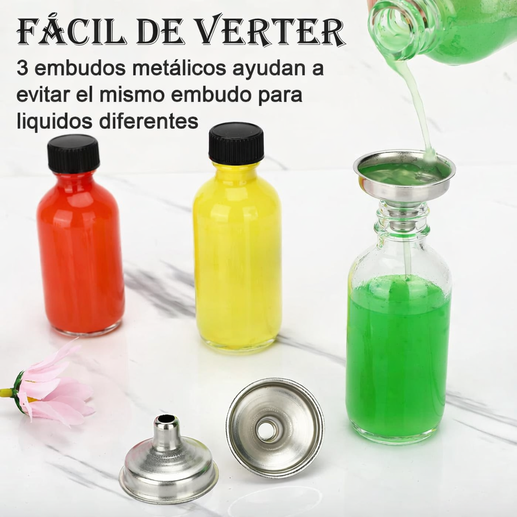 12 Botellas De Vidrio 60ml Para Shots De Bebidas + Etiquetas-3