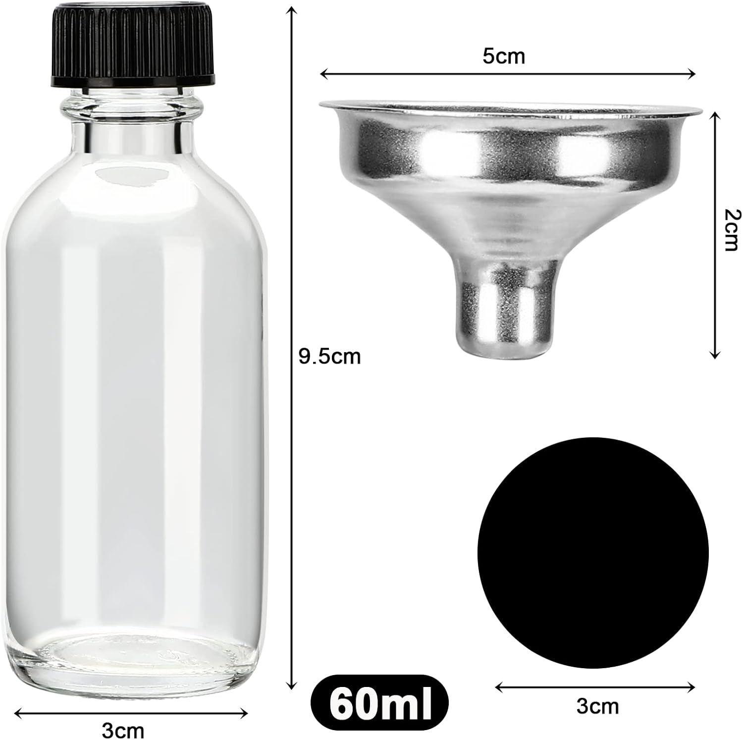 12 Botellas De Vidrio 60ml Para Shots De Bebidas + Etiquetas-4