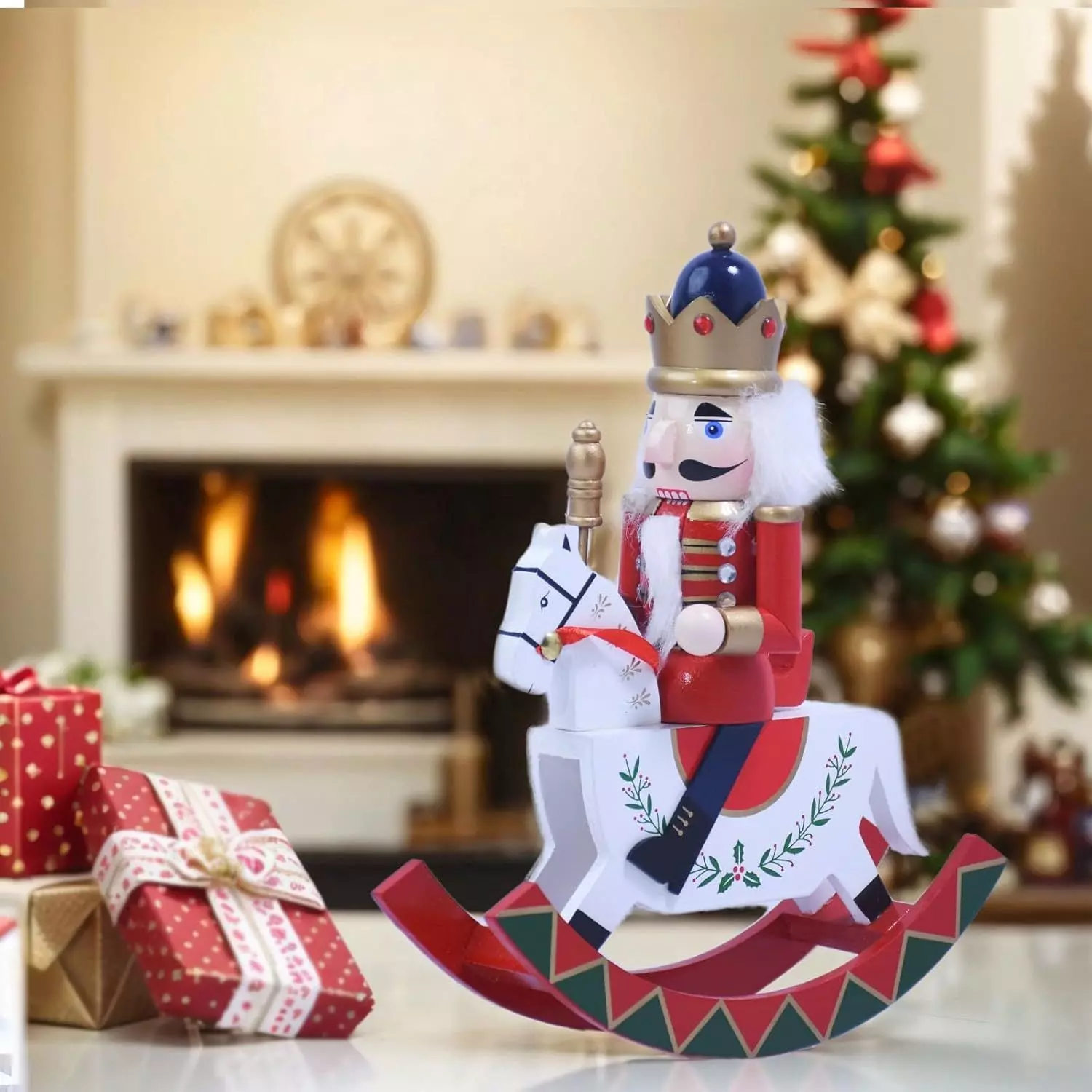 Muñeco De Navidad Cascanueces Madera Adorno Arbol De Navidad-4