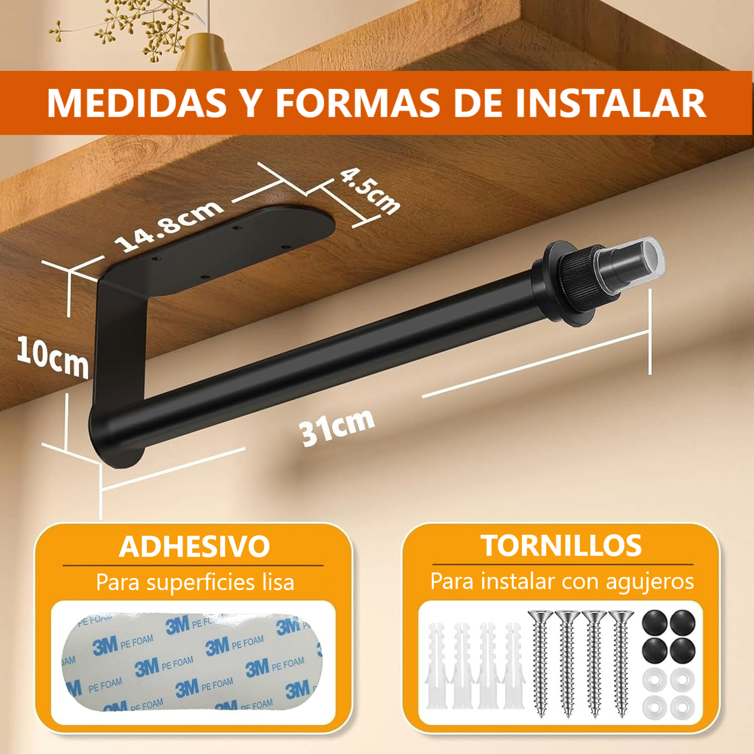 Portarrollos De Cocina Con Pulverizador Colgador Porta Nova WakesHome-2