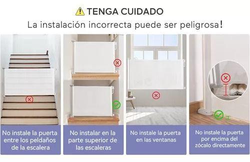 Puerta De Seguridad Retráctil Para Bebés o Mascotas Puerta Mágica 180cm-7
