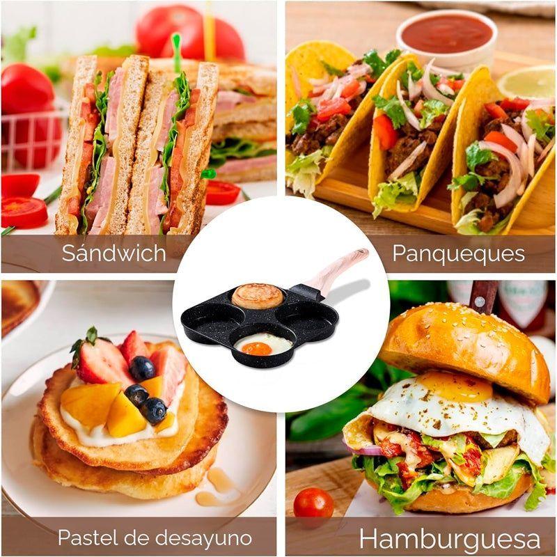 Sartén Antiadherente De Cuatro Divisiones Para Huevos Fritos-6