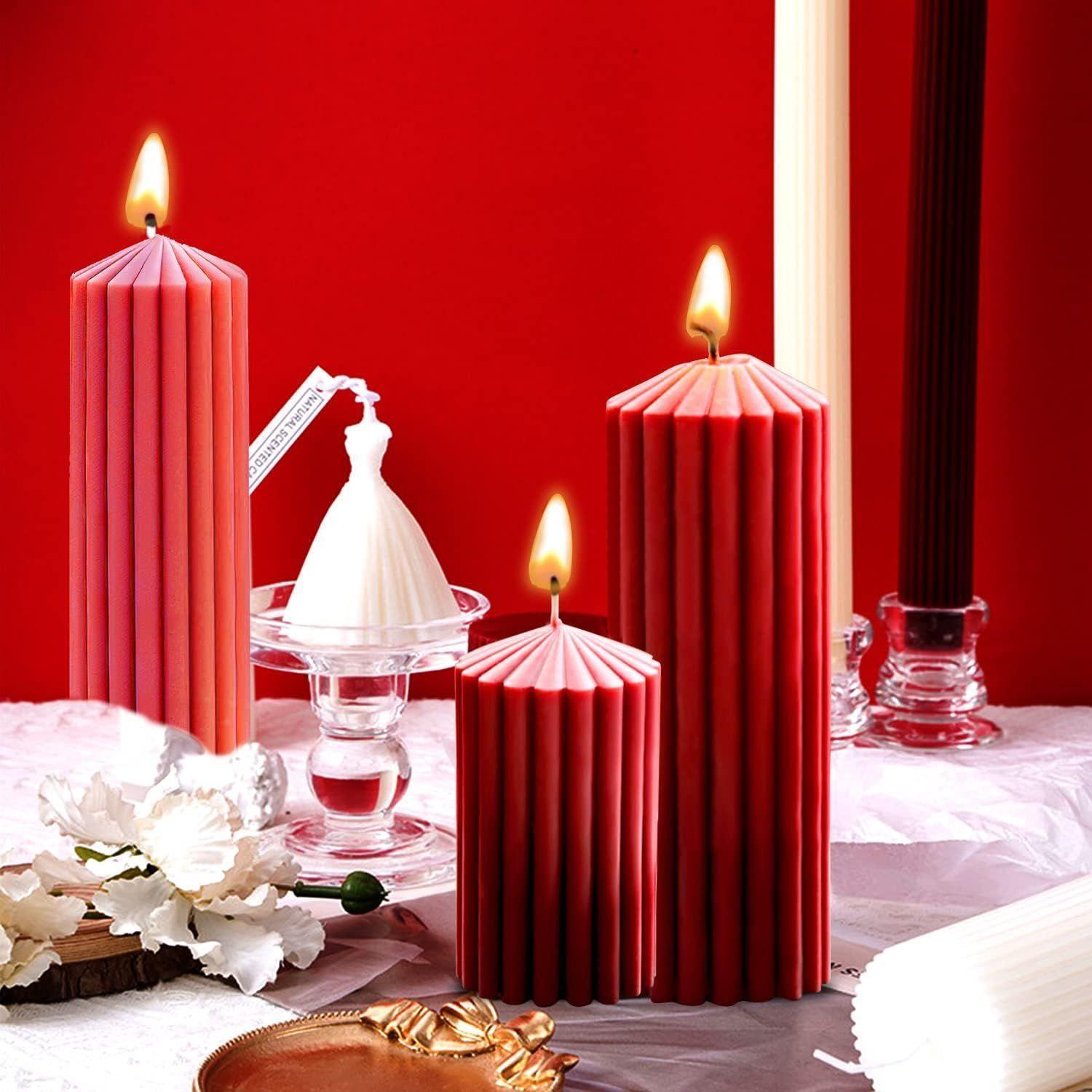 Vela De Navidad Roja Vela De Cera De Soja Perfumada 15*7cm Rojo-2