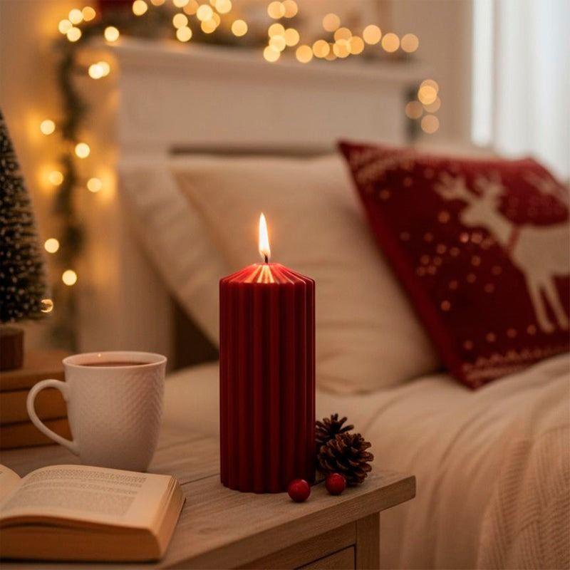 Vela De Navidad Roja Vela De Cera De Soja Perfumada 15*7cm Rojo-3