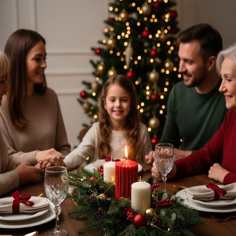 Vela De Navidad Roja Vela De Cera De Soja Perfumada 15*7cm Rojo-4