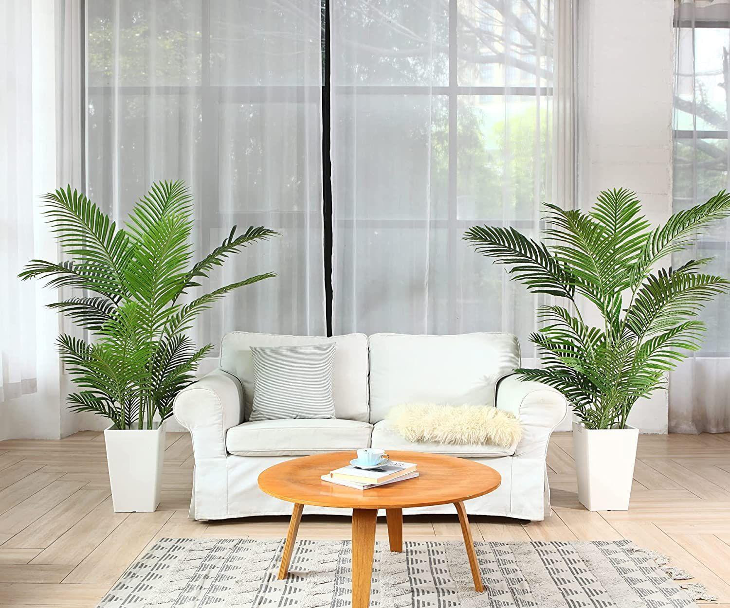 Planta Artificial Con Macetero Plastico Diseño De Palmera De 1,10 Metros-3