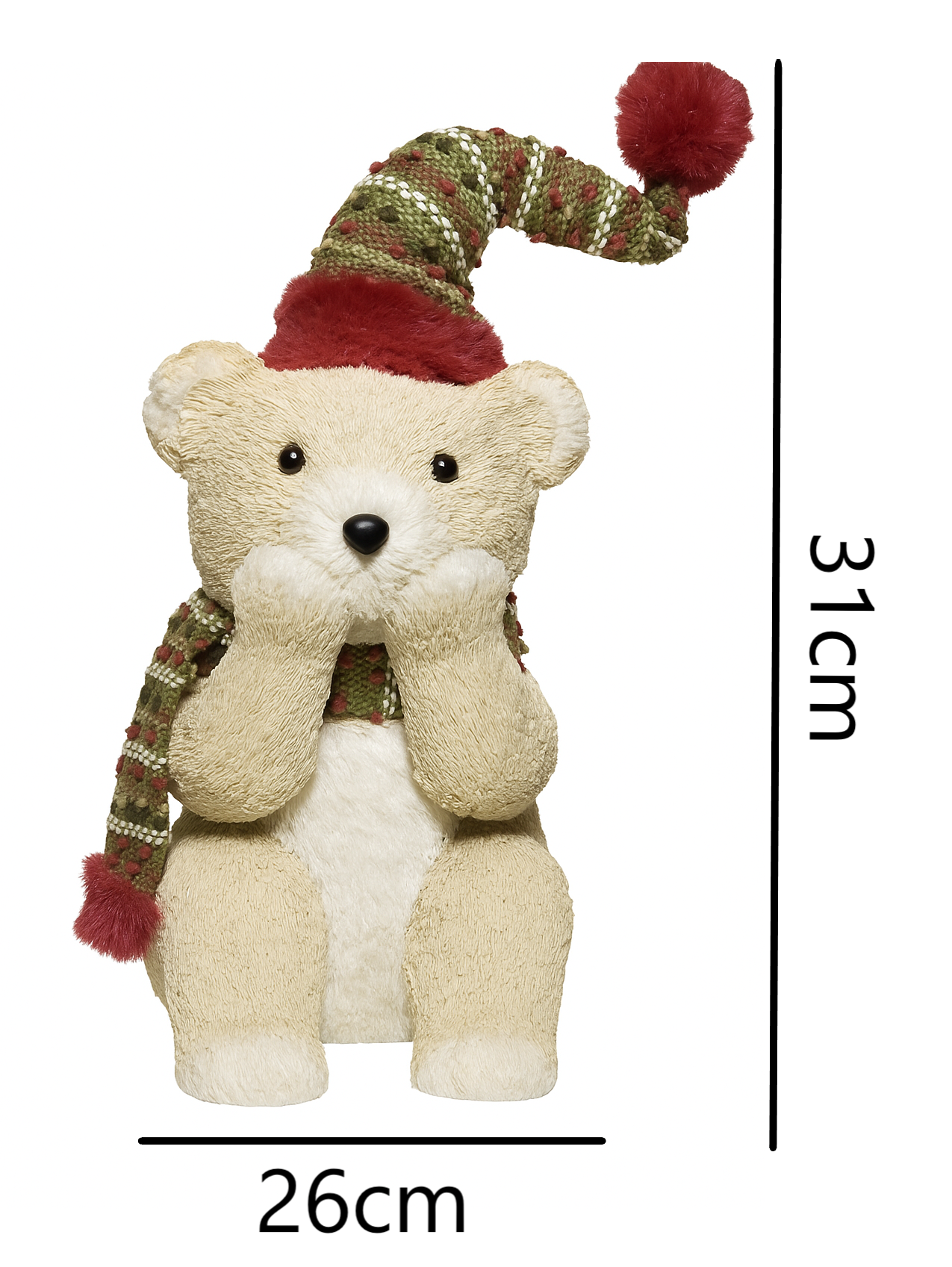Adorno Para Arbol De Navidad Oso Peluche Pascuero Navideño 31cm-2
