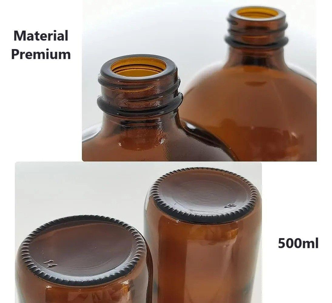 2 Dispensador De Jabon Botella Vidrio Ambar 500 Ml + Bandeja y etiquetas WakesHome-5