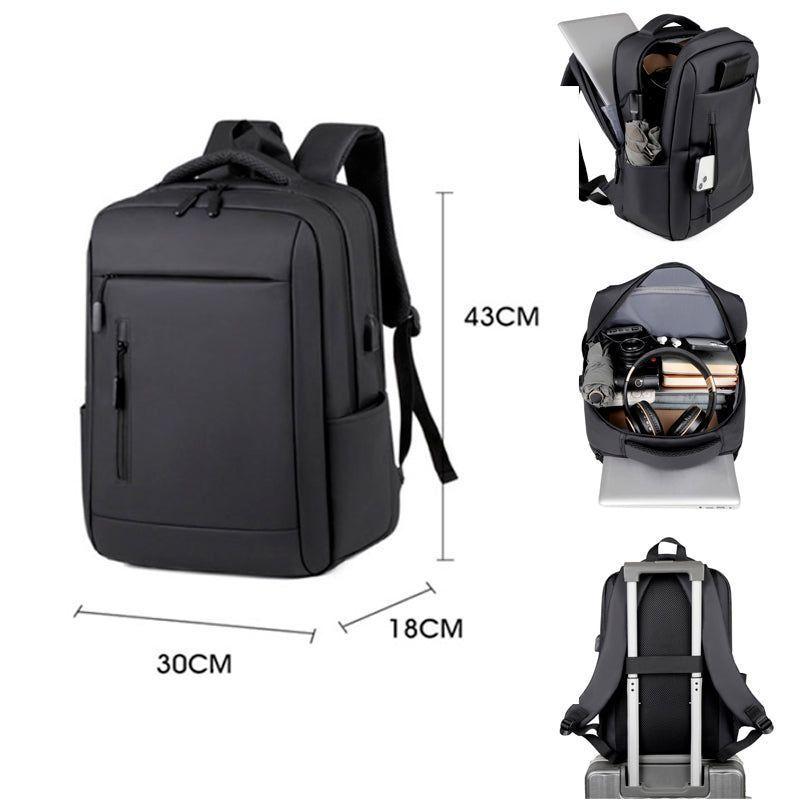 Mochila Para Laptop Unisex Bolso D Espalda Impermeable Beige-3