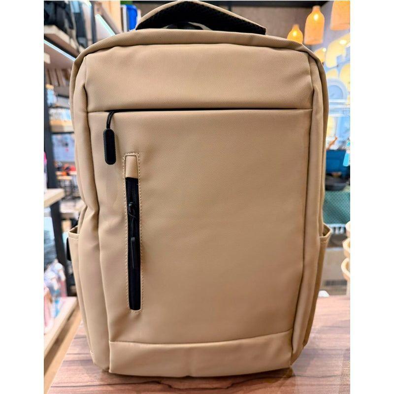 Mochila Para Laptop Unisex Bolso D Espalda Impermeable Beige-4