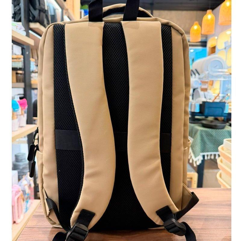 Mochila Para Laptop Unisex Bolso D Espalda Impermeable Beige-5