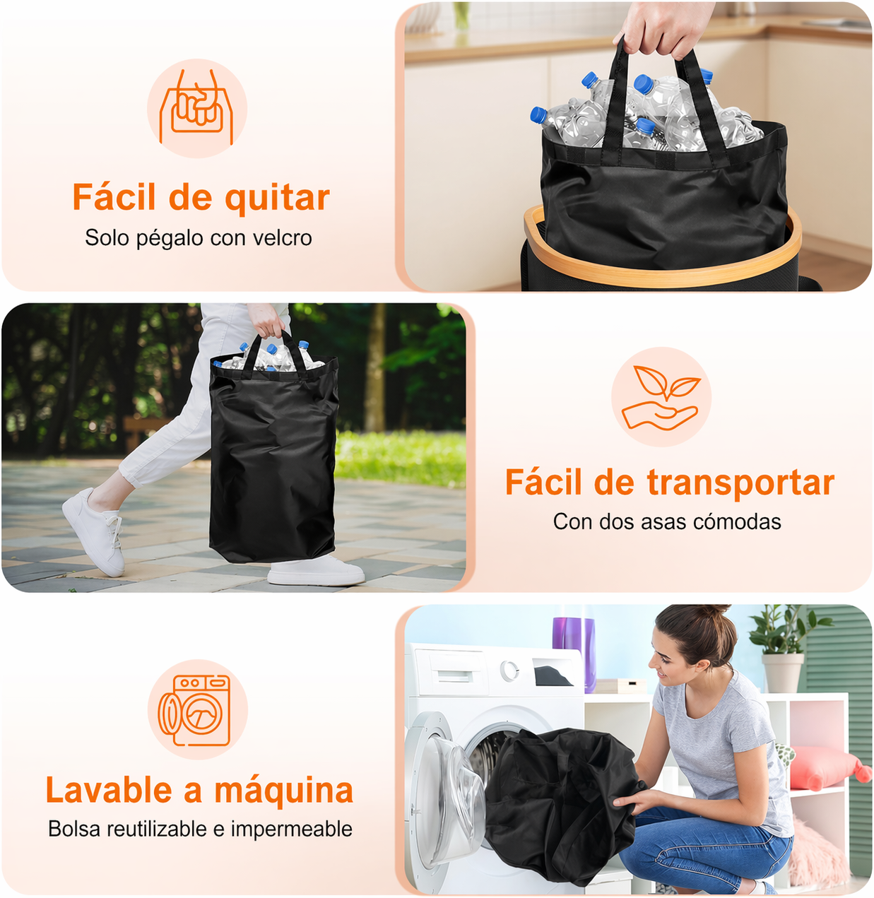 Cubo Basura Plegable Cesto Para Reciclaje Botellas Plasticas-4
