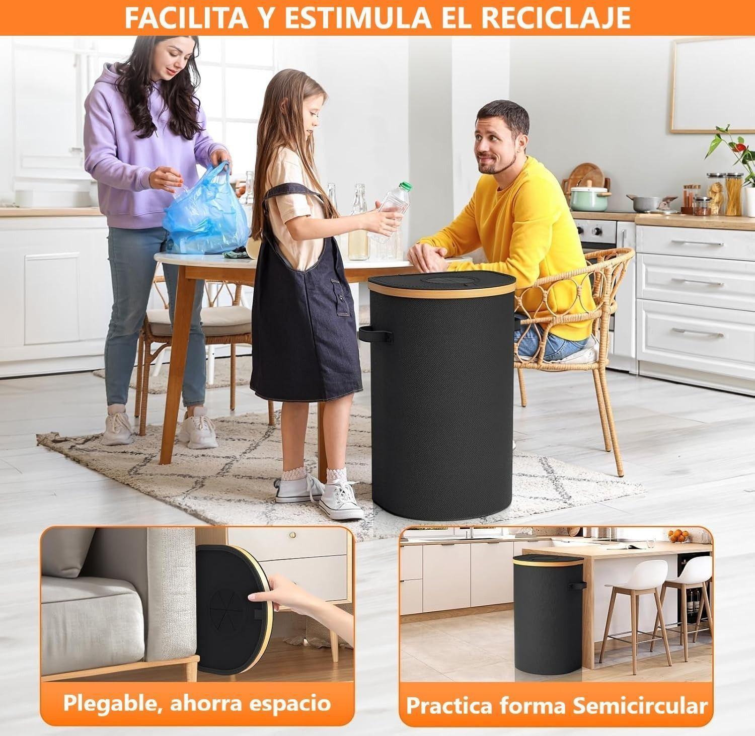 Cubo Basura Plegable Cesto Para Reciclaje Botellas Plasticas-1