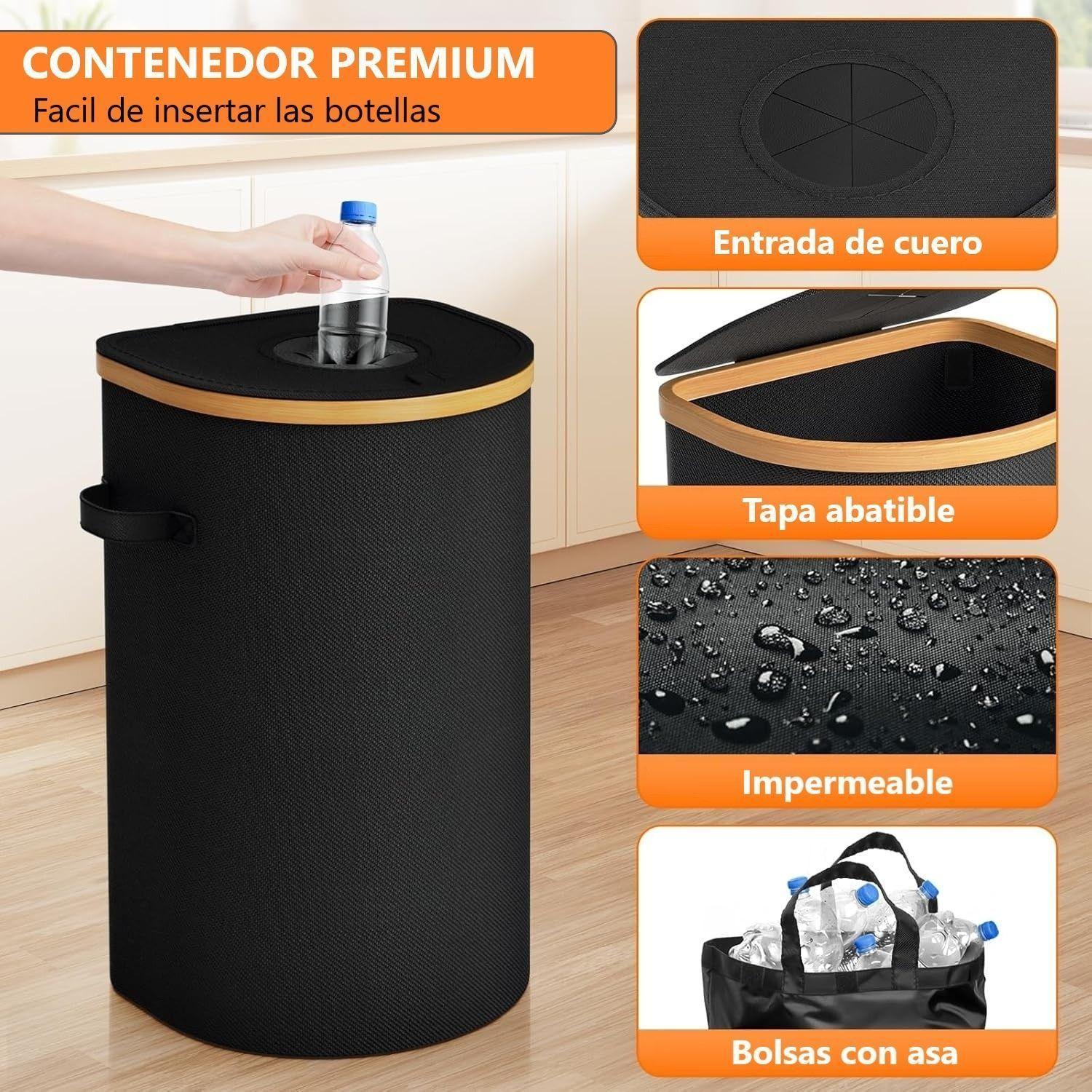 Cubo Basura Plegable Cesto Para Reciclaje Botellas Plasticas-3