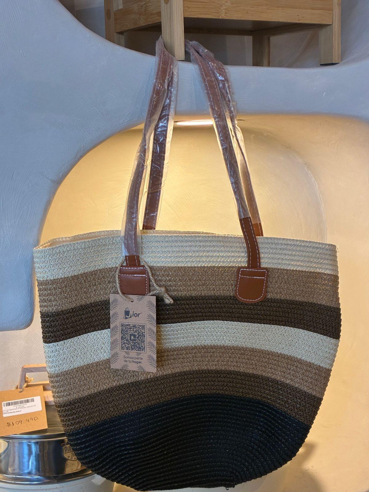 Bolso De Mano Para Mujer Tejido De Paja Para Playa Verano-7