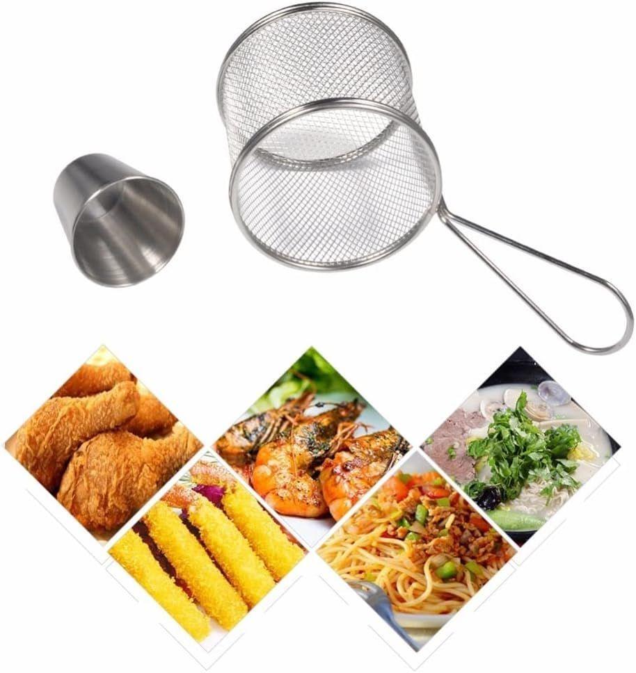 Canasto o Cesta Para Papas Fritas Con Salsa Acero Inoxidable-4