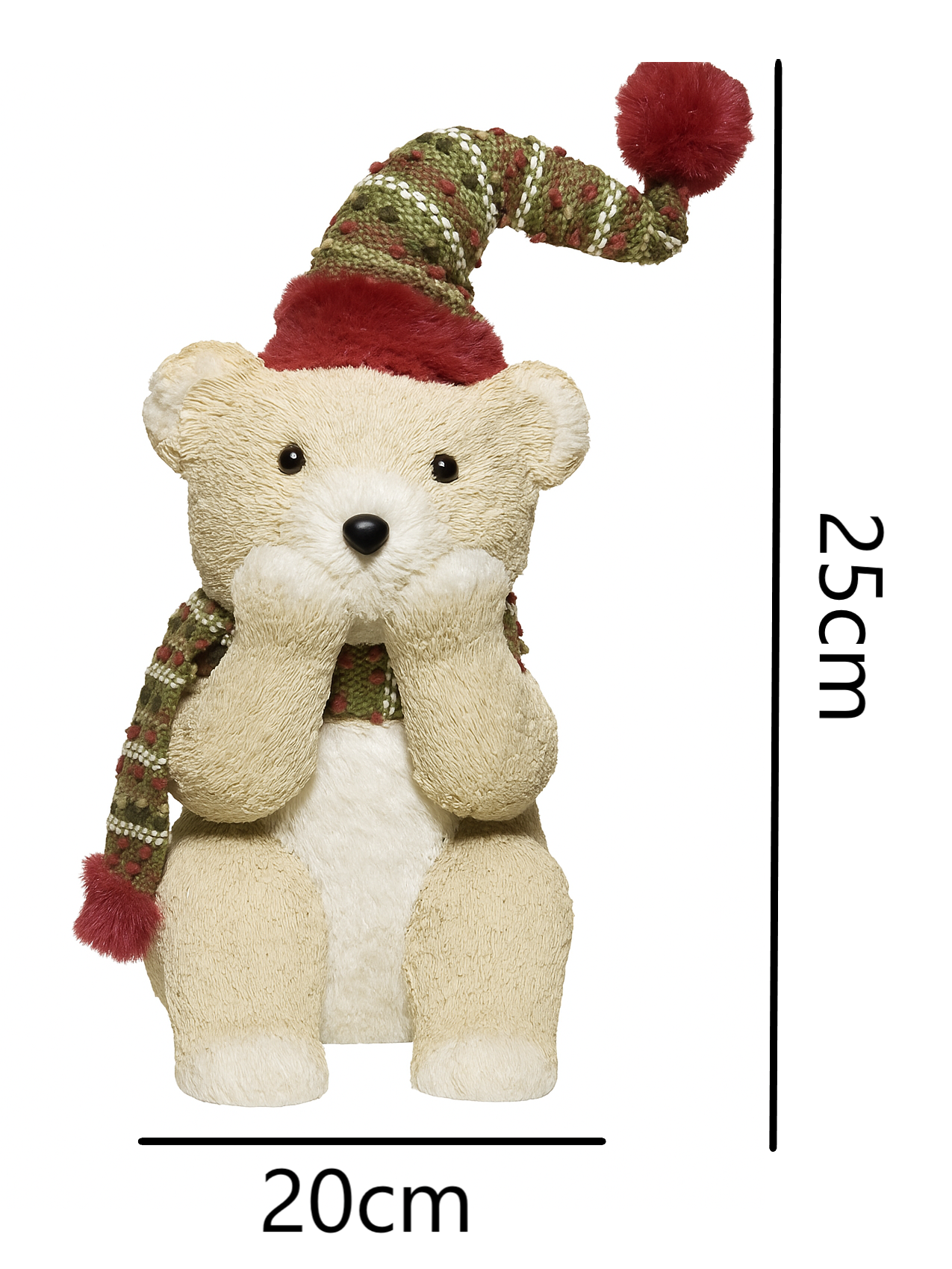 Adorno Para Arbol De Navidad Oso Peluche Pascuero Navideño 25cm-2