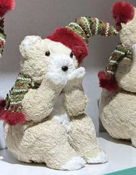 Adorno Para Arbol De Navidad Oso Peluche Pascuero Navideño 25cm-4