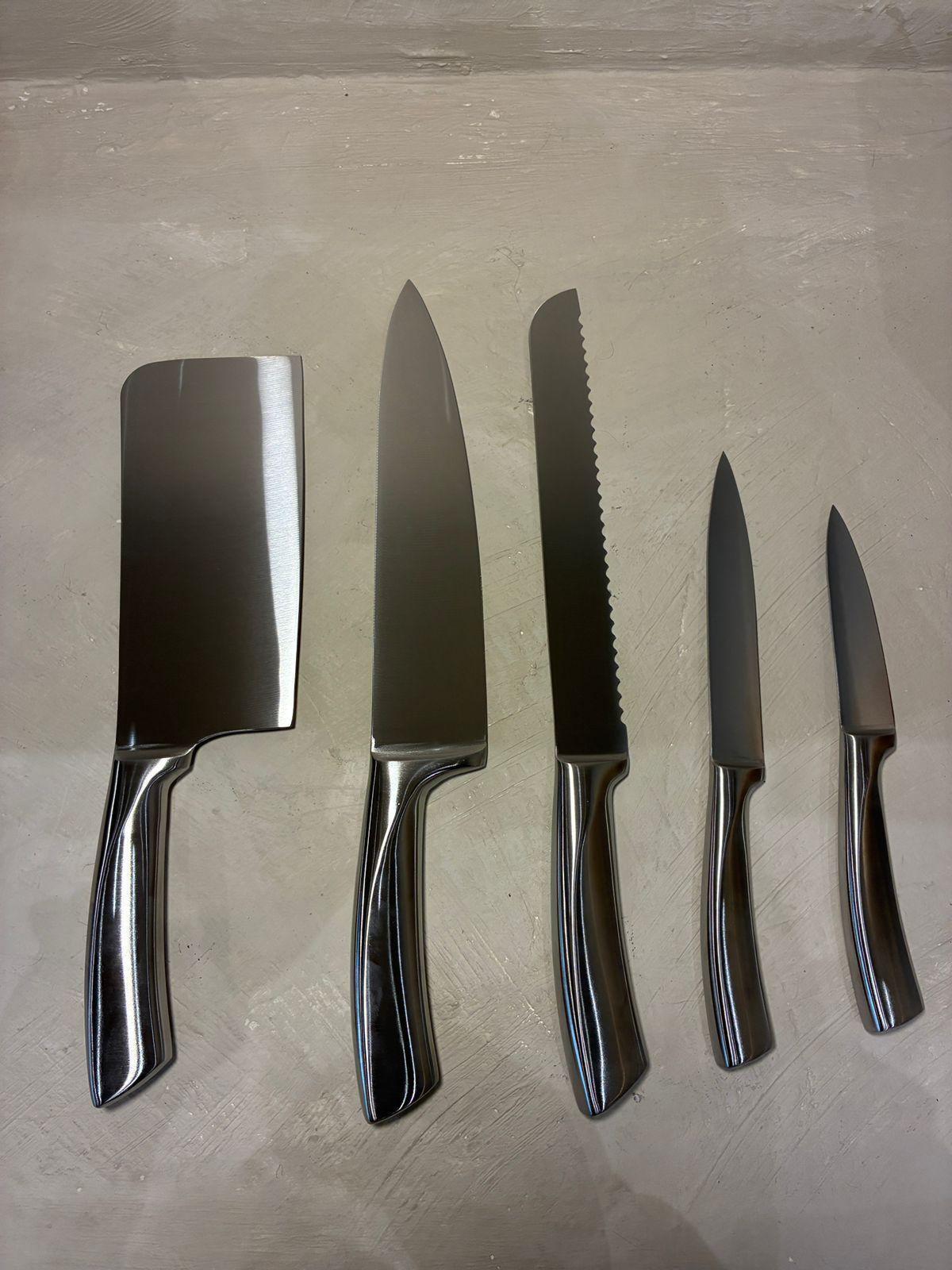 Set De Cuchillos Cocina Acero Inoxidable 5 Piezas Base-7