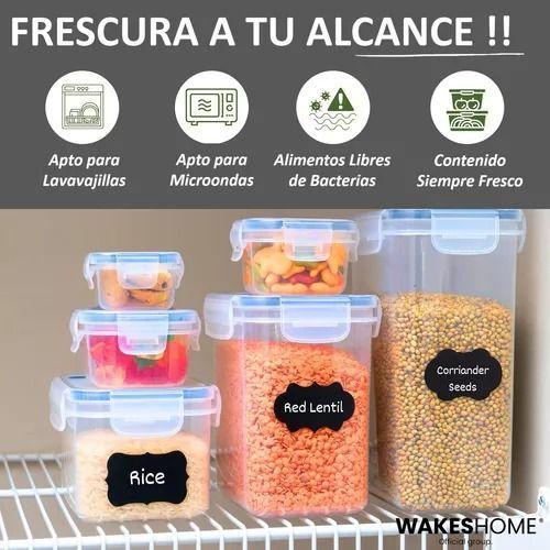 Set 42 Recipientes Organizador De Despensa Herméticos Blanco Para Cocina-2