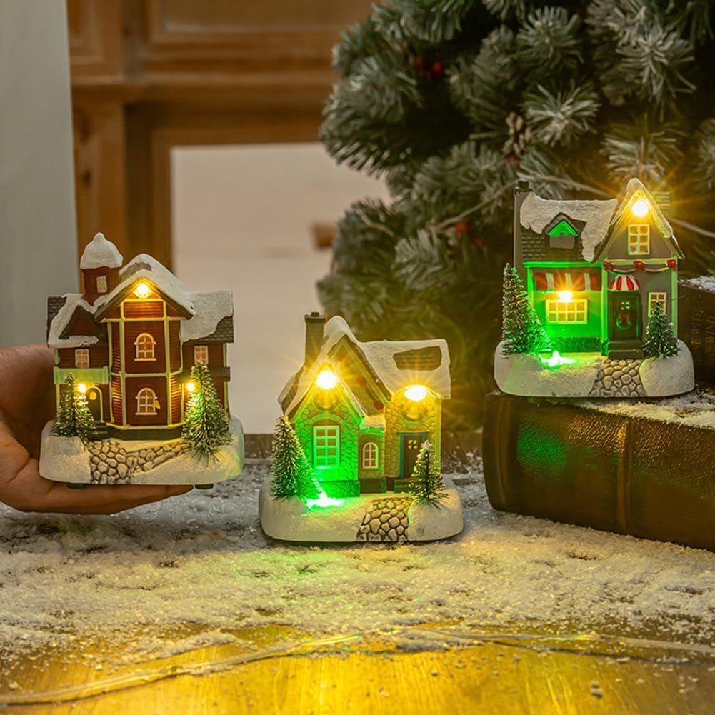 Casita Adorno De Navidad Decoracion De Pascua Para Arbolito Gris-4
