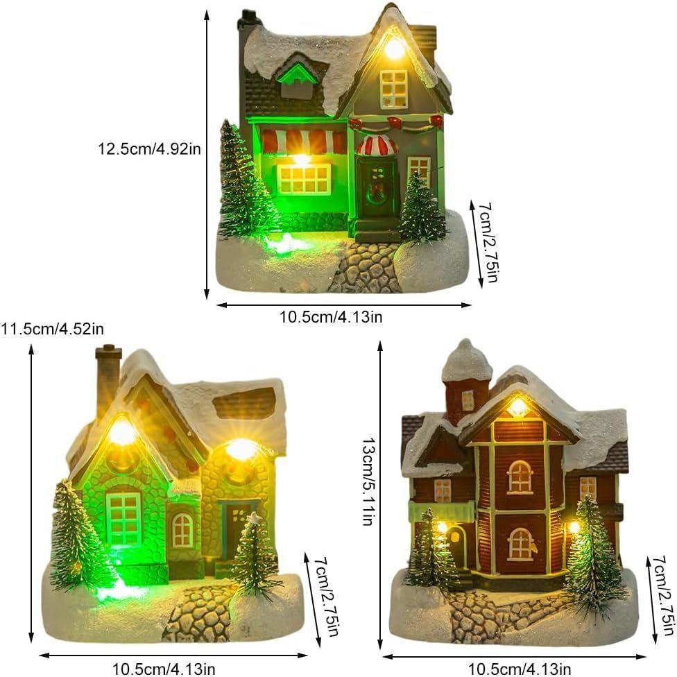 Casita Adorno De Navidad Decoracion De Pascua Para Arbolito Gris-7