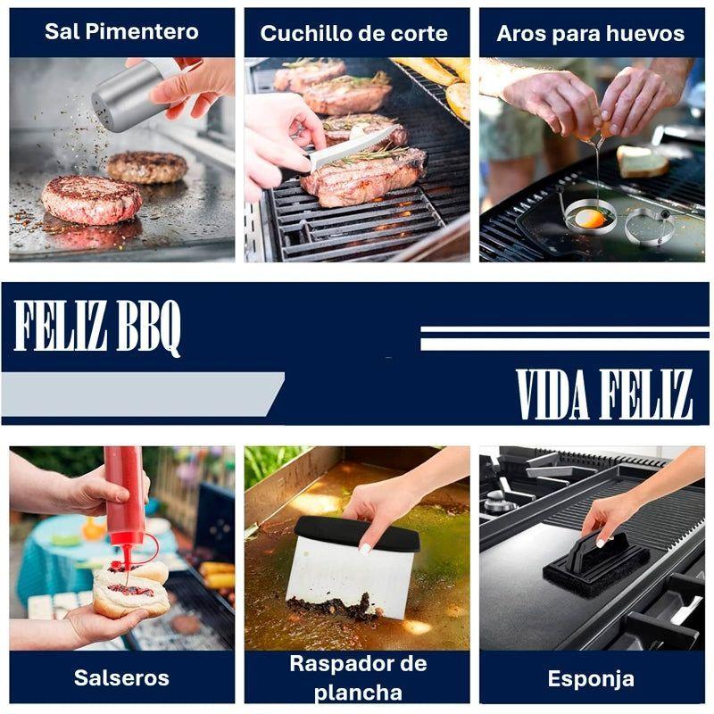 Juego De Accesorios Parrilla 20pcs Herramientas De Plancha-5