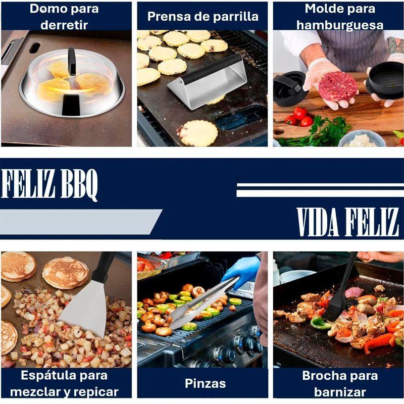 Juego De Accesorios Parrilla 20pcs Herramientas De Plancha-6