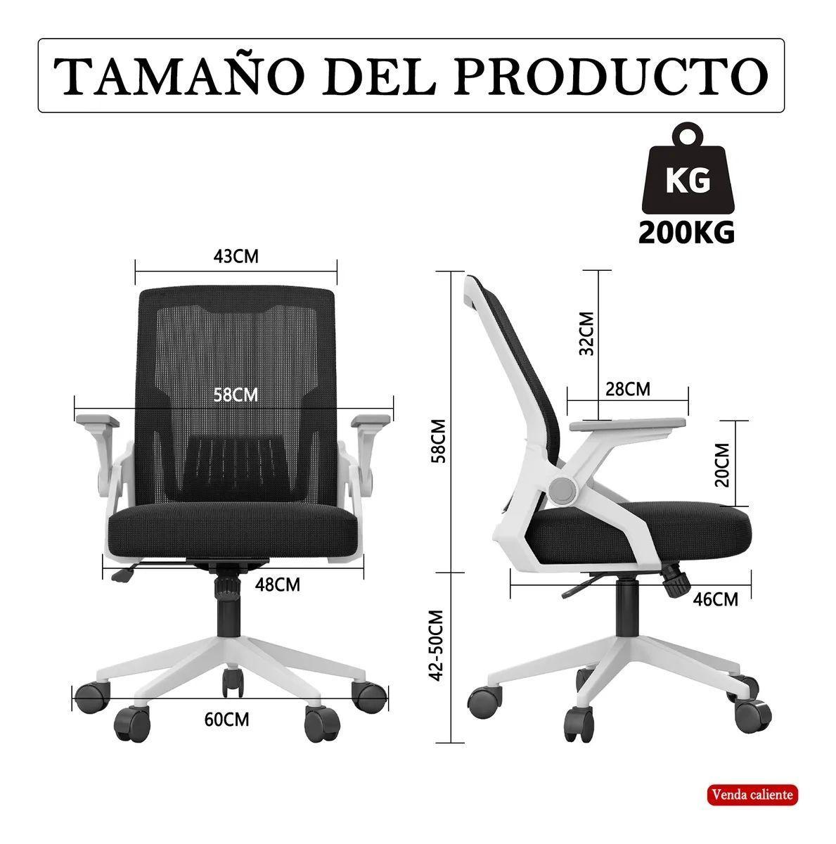 Silla Ergonomica Oficina Soporte Lumbar Ajustable Giratorio-6