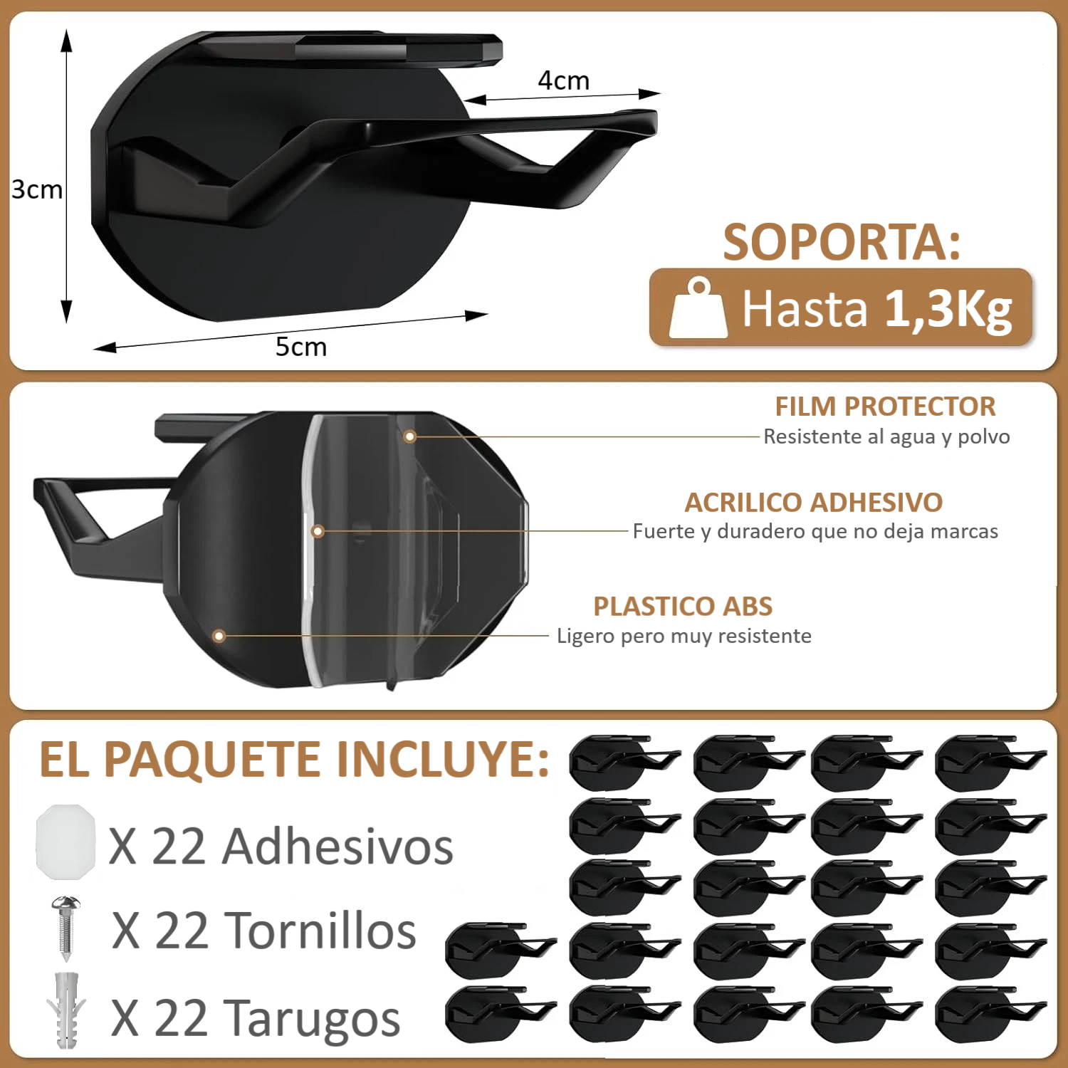 Ganchos De Jockey Colgadores Adhesivos Organizador De Gorras 22 Colgadores-5