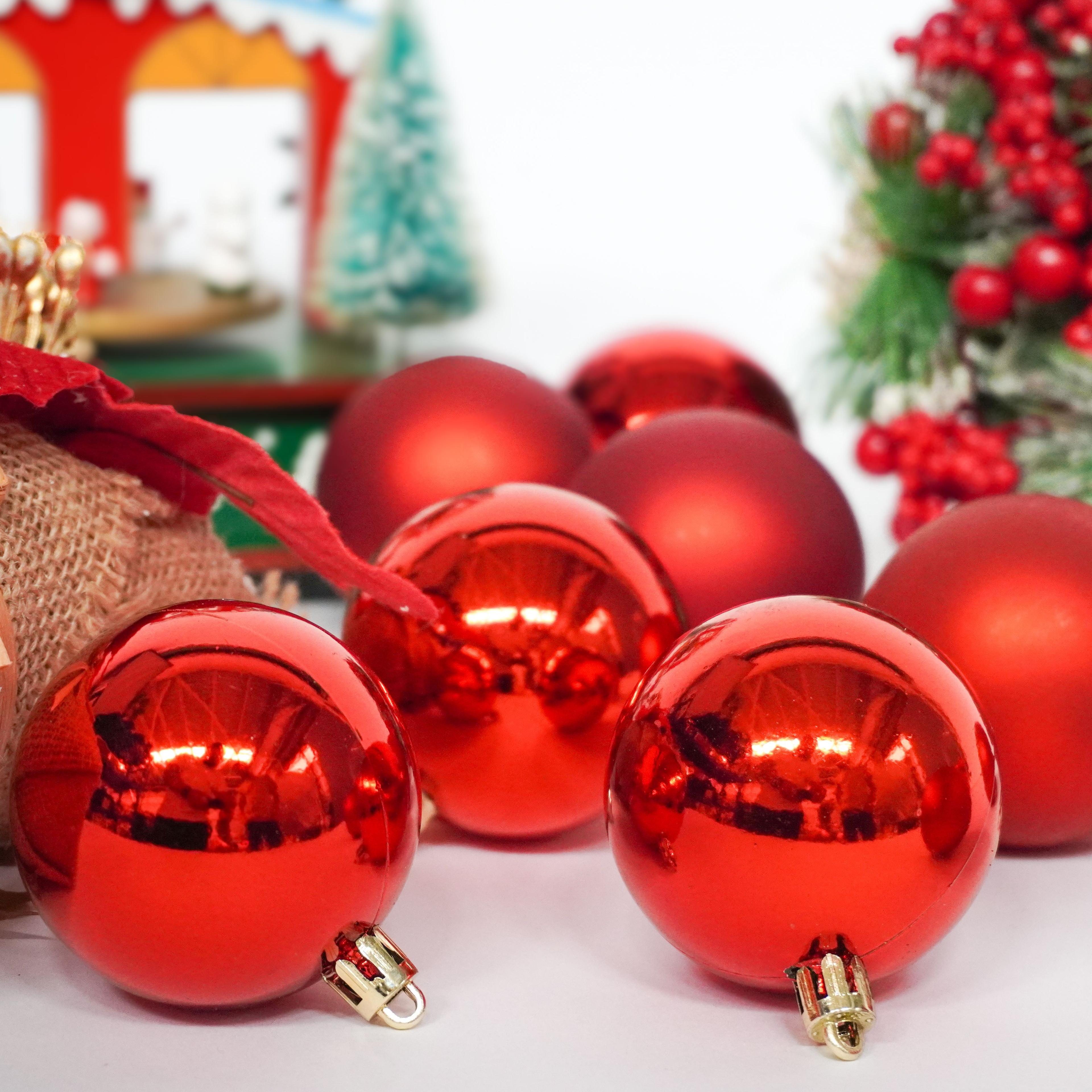 PACK 30 ESFERAS NAVIDEÑA BAMBALINAS ADORNOS ARBOLITO NAVIDAD 6CM-1