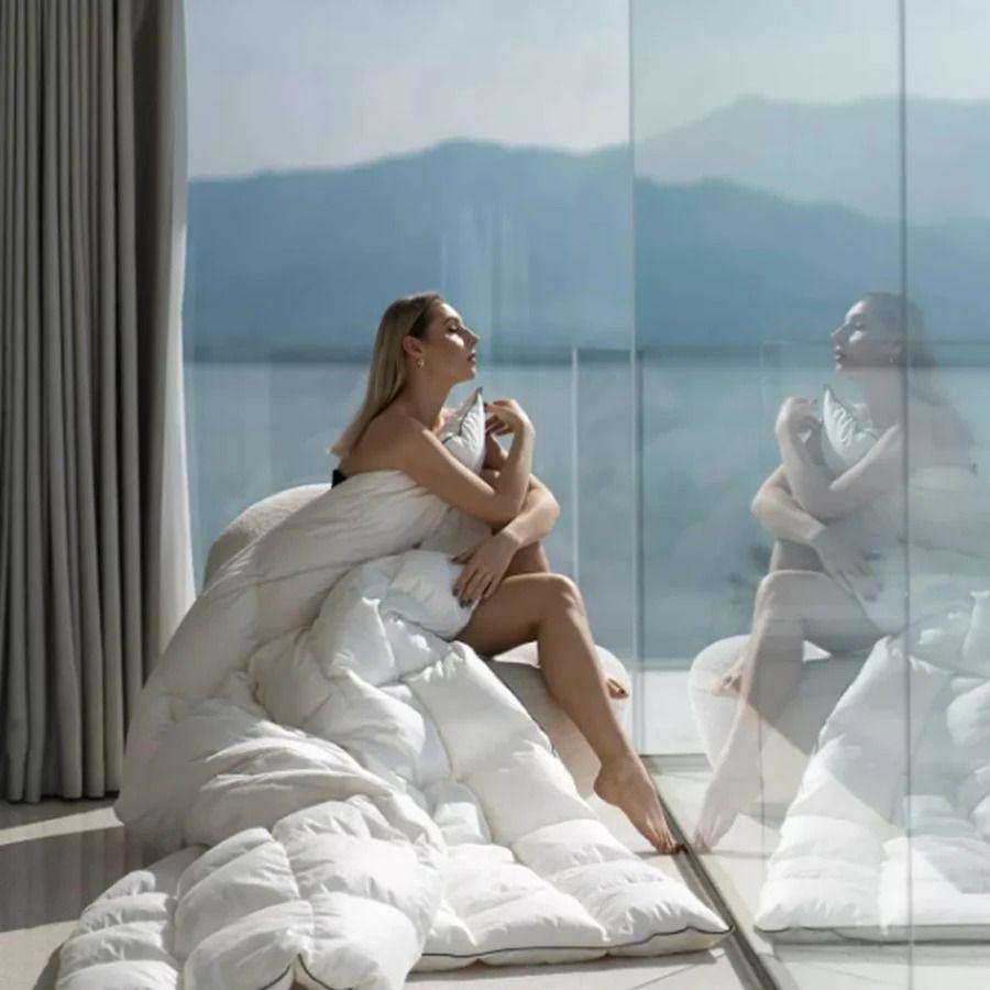 Plumón Nordico 100% Algodon Quilt Healthy Sleep Color Blanco-5