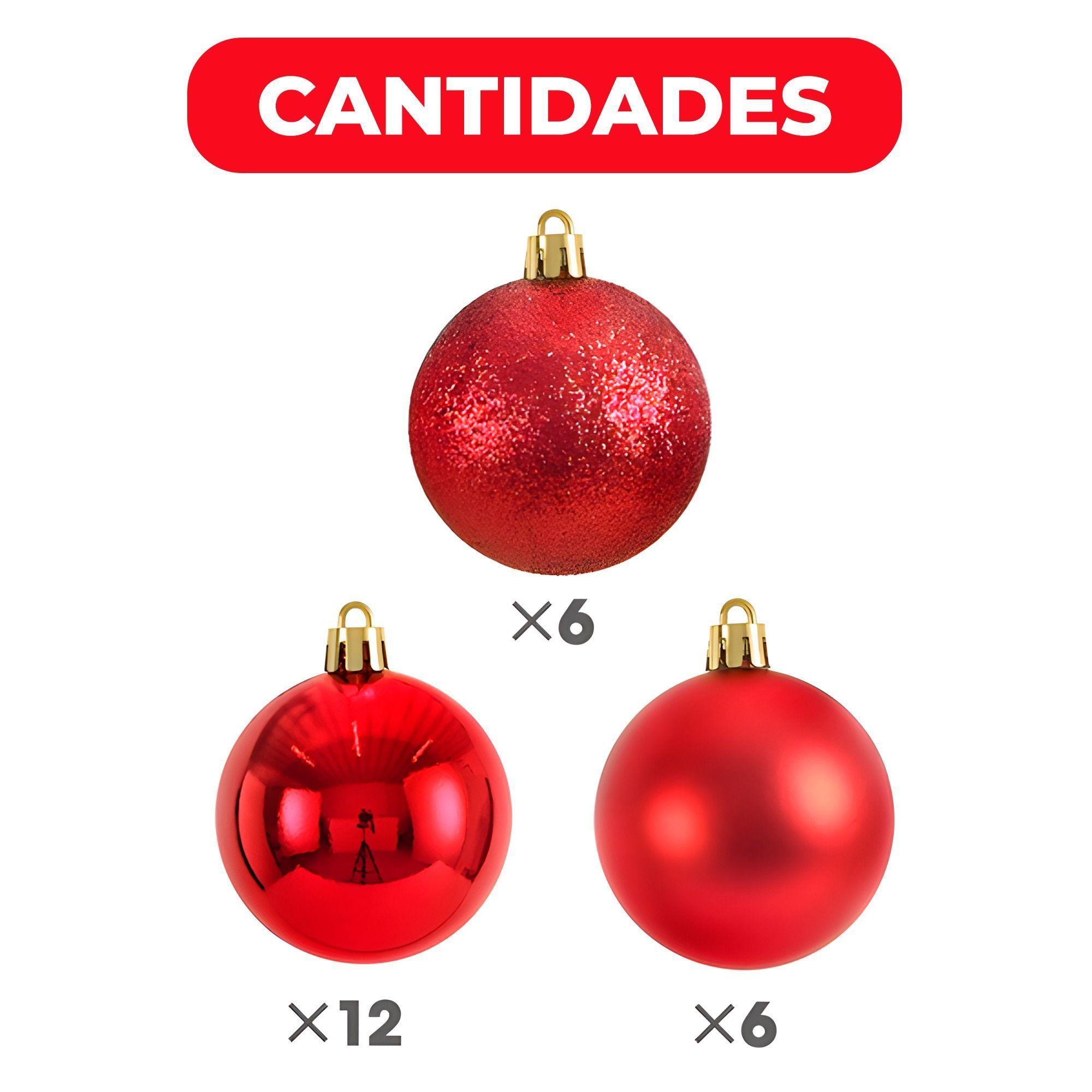 24 Esferas Navideña 6cm Bambalinas Adornos Arbolito Navidad-4