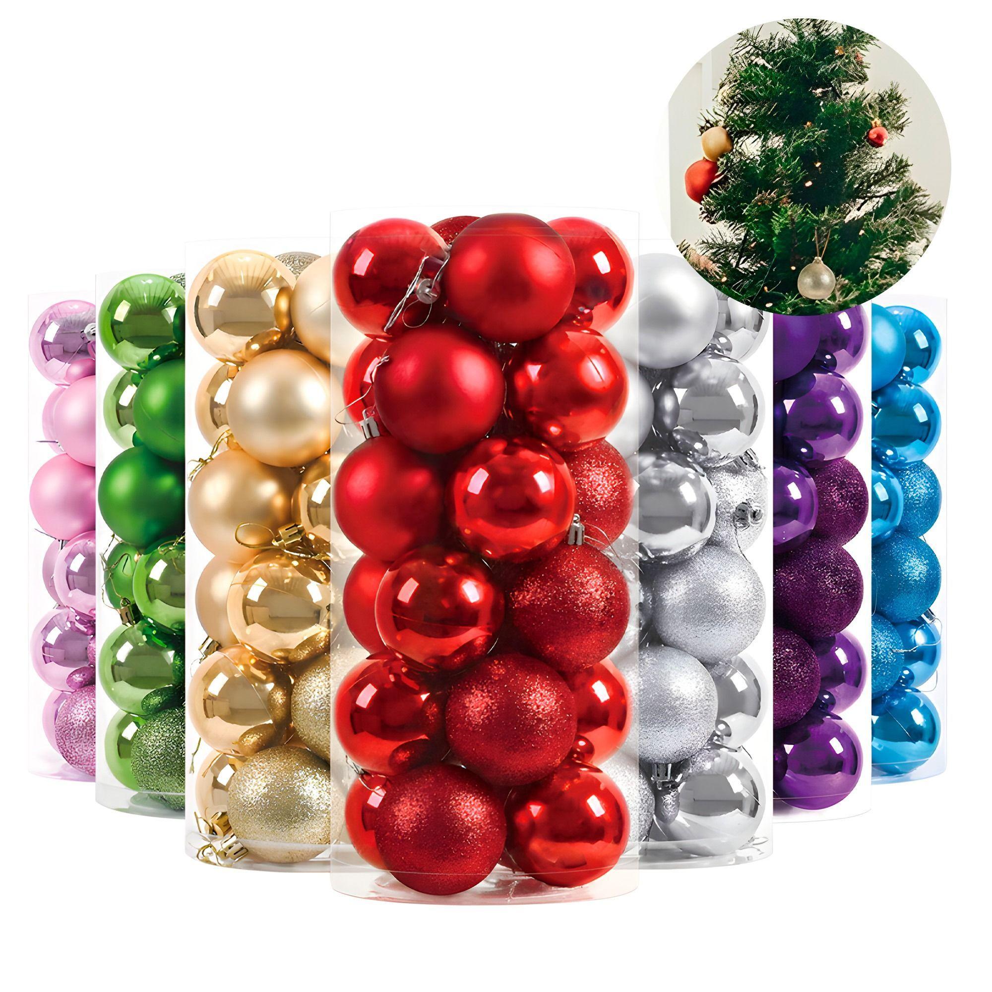 24 Esferas Navideña 6cm Bambalinas Adornos Arbolito Navidad-5