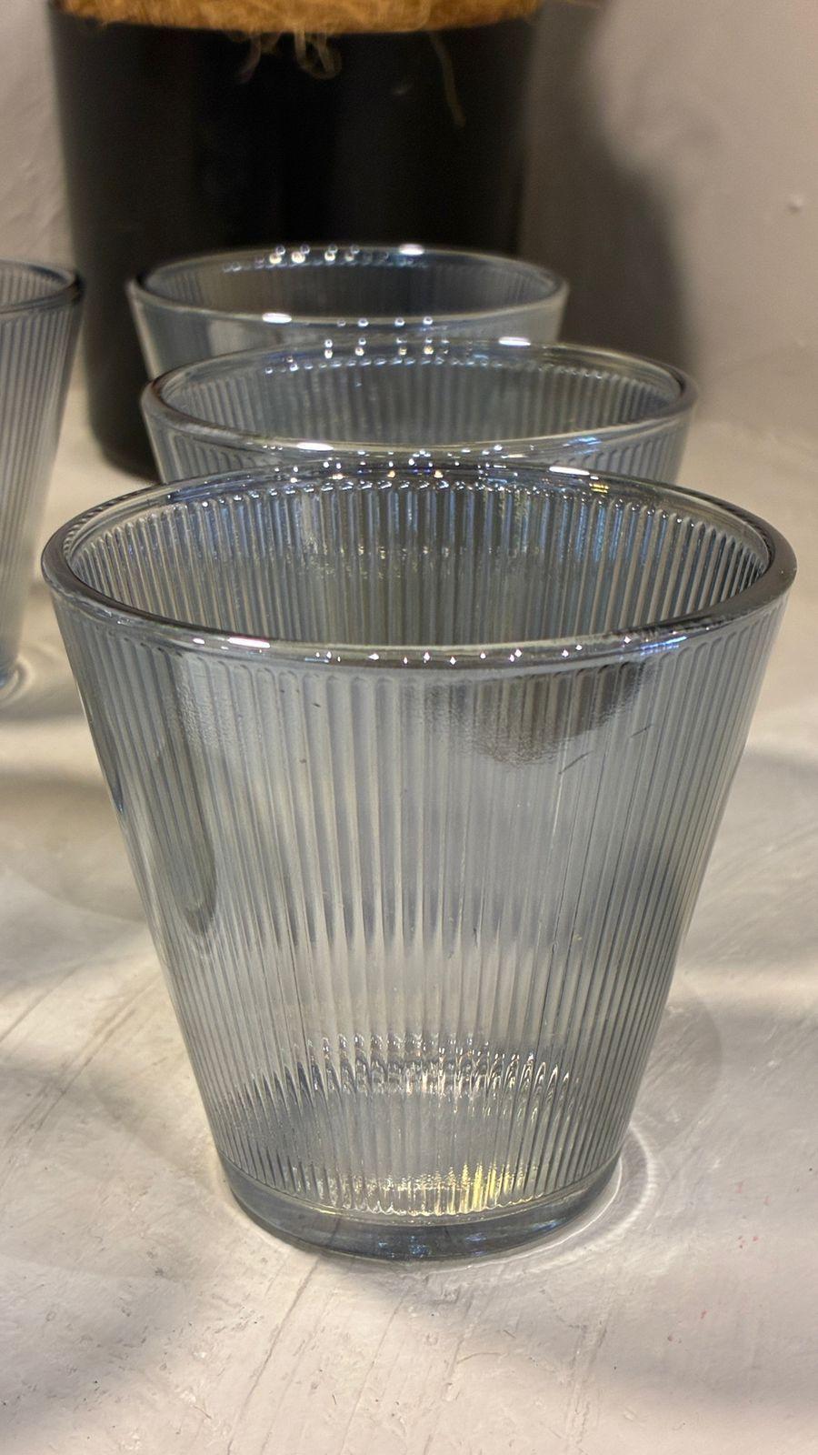 Juego De Jarra De Vidrio Con Tapa Acero Inoxidable 6 Vasos-6