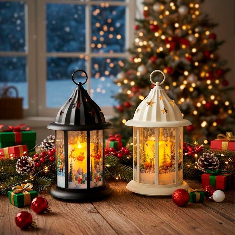 Adorno De Navidad Candelabro Led Farola Centro De Mesa Usb-2