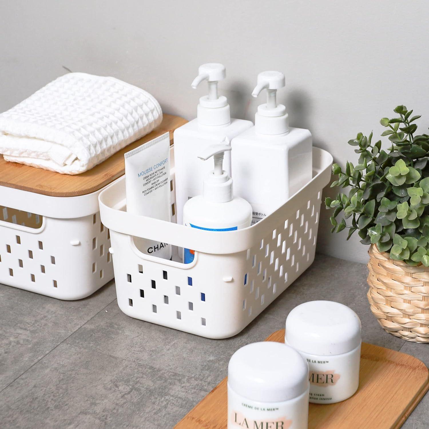 Pack 6 Cajas Organizadoras Tapa Bambu Canastos Multiuso 17 Litros-2